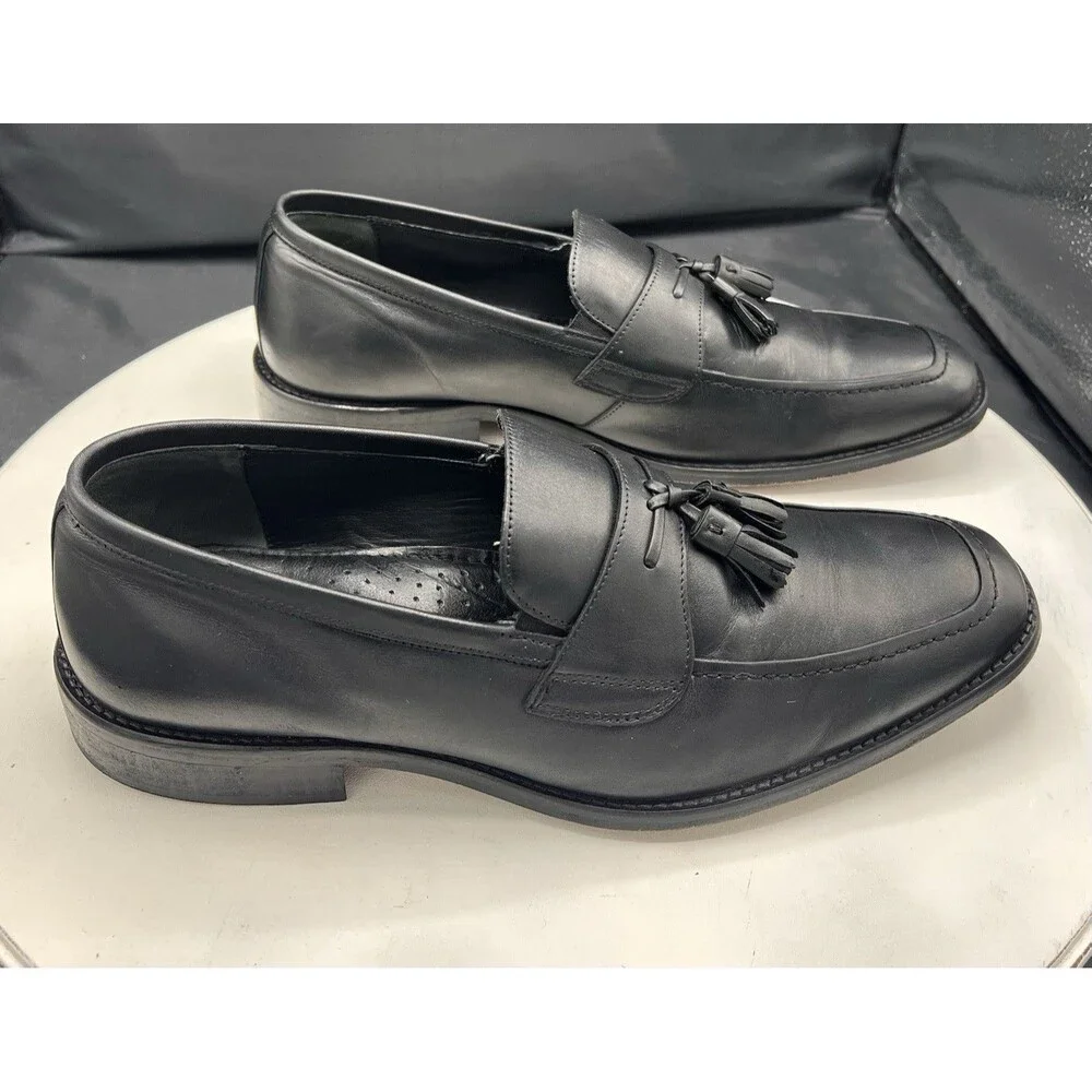 J. Murphy by Johnston & Murphy Men’s 12W Black Full Grain Leather Tassel Loafers